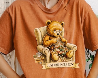 Teddy Bär strickt nur noch eine Reihe T-Shirt | Gemütliches Bastel-T-Shirt