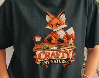 Crafty Fox Illustration T-shirt | 'Crafty by Nature' Woodland Design