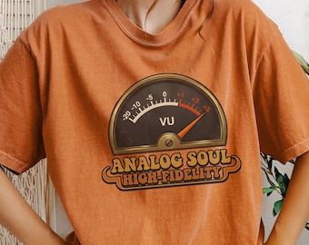 Analog Soul VU Meter T-shirt | Retro Audiophile Graphic Tee