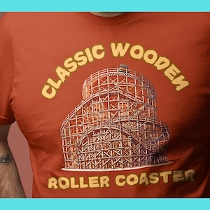 Classic Wooden Roller Coaster Amusement Park Fans