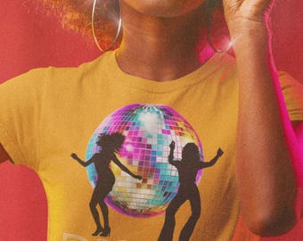 Camiseta de bola de discoteca: Top de baile retro de los años 70