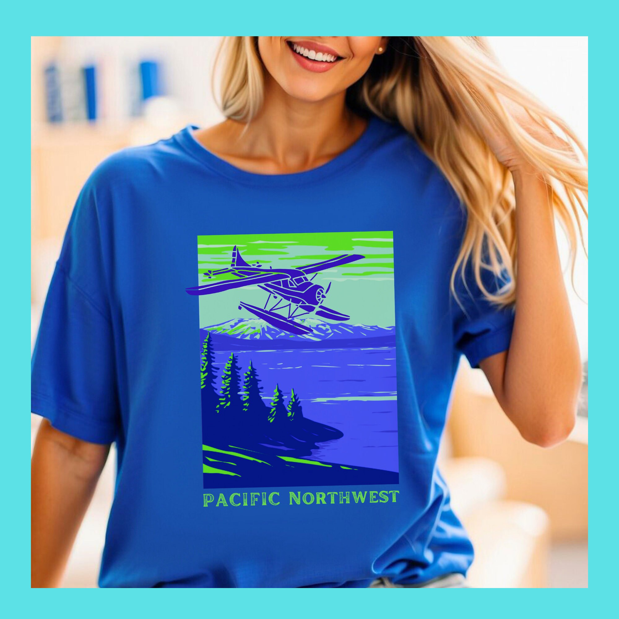 太平洋岸北西部シアトル山脈湖フロートプレーンズユニセックスジャージ