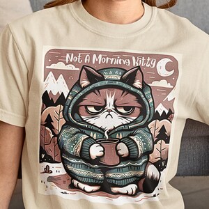Grumpy Cat Coffee T-Shirt: Funny Graphic Tee for Cat Lovers