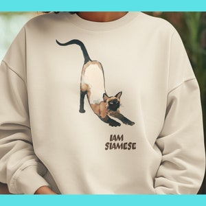 売れ筋商品|||エルエーポップアート カットソー トップス レディース Women's Crewneck Word Art Siamese Cat Sweatshirt Top Black Siamese Cat - Girl's Word Art Crewneck Sweatshirt – LA Pop Art