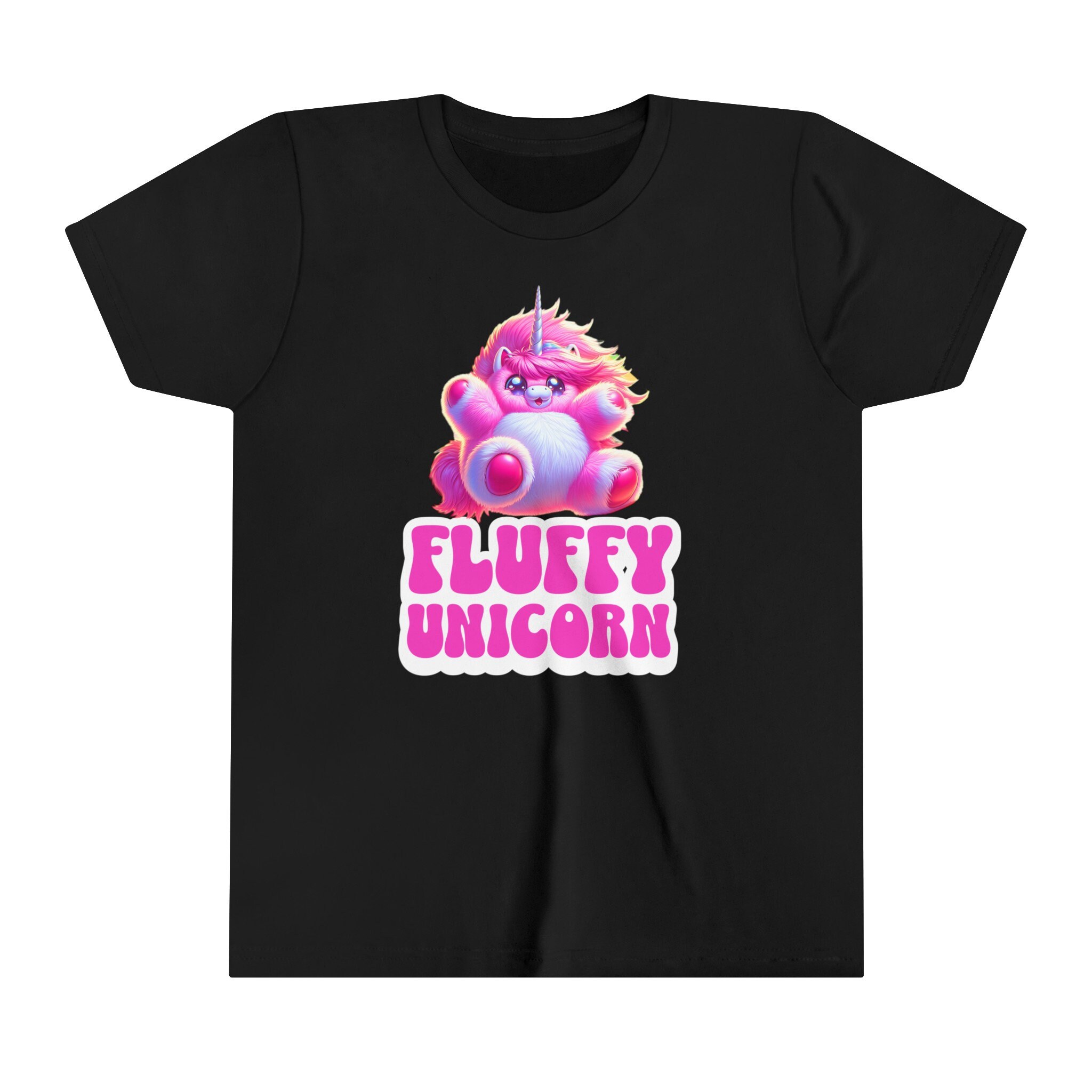 Pink Fluffy Unicorn Youth Short Sleeve Tee Etsy Israel
