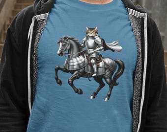 Cat Knight T-Shirt: Funny Medieval Fantasy Graphic Tee