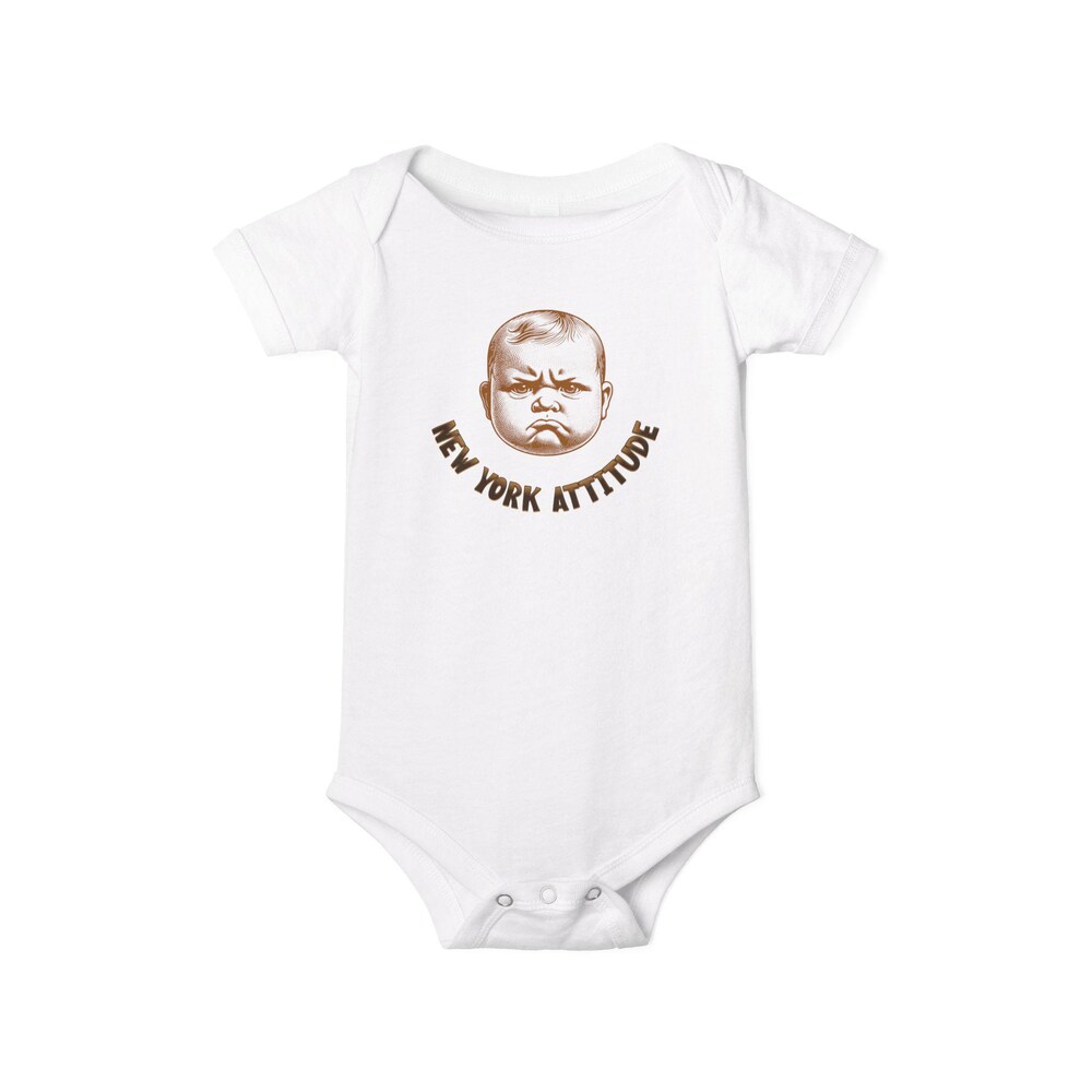 New York Attitude Infant Jersey One Piece, Cute Baby Bodysuit, Funny New York Baby Outfit, Unique Gift For New Parents, Baby Shower Gift Onlytee