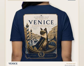 Maglietta con poster del gatto di Venezia / Gatto cittadino vintage di The Grand Tour