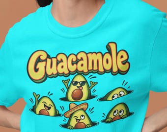 Guacamole Avocado Cartoon T-Shirt | Garment-Dyed Cotton Tee