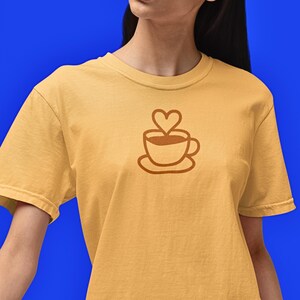 Minimalist Heart Coffee T-Shirt: Unisex Graphic Tee, Coffee Lover Gift