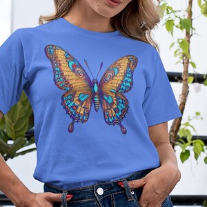 Colorful Butterfly Graphic T-shirt: Nature Lover Unisex Tee