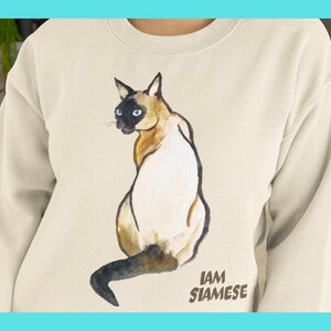LA Pop Art Women's Word Art Hooded Sweatshirt - Siamese Cat