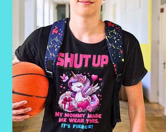 Meine Mama hat mich dazu gebracht, das zu tragen. Radical Fun Kinder, Teenager Shirt, Einhorn Coolness T-Shirt