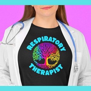 Camiseta para terapeuta respiratório, pneumologia, presente para terapia respiratória, presente para enfermeira respiratória