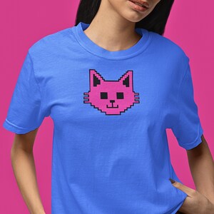 Vintage Pixel Cat Unisex T-shirt, Retro 8 Bit Kitty Tee, Cute Animal Shirt, Gamer Gift, Graphic Tee for Cat Lovers
