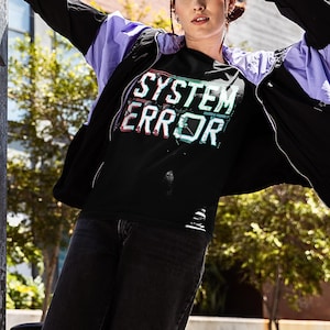 Glitch Font T-Shirt: Cyberpunk Pixel Art, IT Programmer Tee