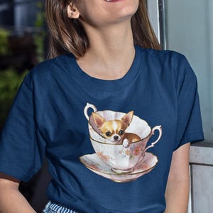 Teacup Chihuahua Cute T-Shirt, Dog Lover Gift, Animal Graphic Tee, Pet Owner Apparel, Casual Shirt for Men and Women
