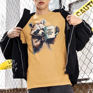 Raccoon T-shirt, Dumpster Diving Shirt, Funny Coffee Tee, Worlds Best Diver Top, Unisex Tee, Graphic Shirt