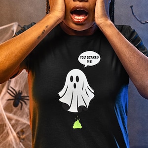 Funny Scared Ghost T-Shirt: Halloween Spooky Graphic Tee