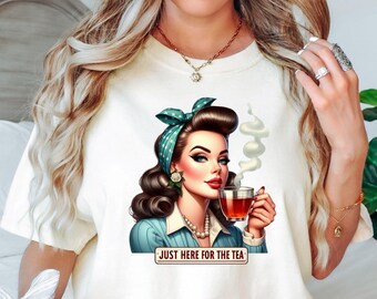 Genau hier für das Tee-T-Shirt: Retro Pin-Up-Grafik-T-Shirt