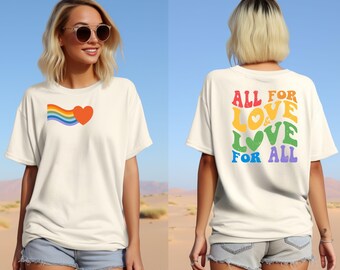 Retro Rainbow Pride Shirt, Colorful LGBTQ+ T-Shirt, Groovy Pride Month Tee, Rainbow Love Equality Tee, Vintage Style Pride Shirt, LGBTQ Gift