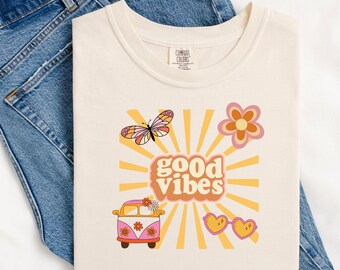 Good Vibes Graphic Tee im Retro-70er-Jahre-Stil