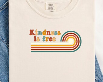 Retro Kindness Graphic Tee: Komfortfarben Vintage 70er Jahre Vibes