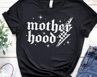 Mutterschaft Lightning Bolt Tee: Vintage Rockstar Mom T-Shirt
