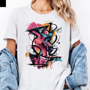 Unisex Street Style Graffiti Shirt, Streetwear Shirt, Urban Chic Shirt, Vibrant Urban Street Art Shirt