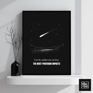 Komet mit langem Schwanz Wandkunst, Shooting Star Wandkunst, Sternenhimmel Poster, Nachdenkliches Poster, Inspirations Poster