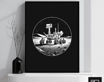Curiosity Mars Rover Wall Art, NASA Perseverance Poster, Mars rover inspirational wall art