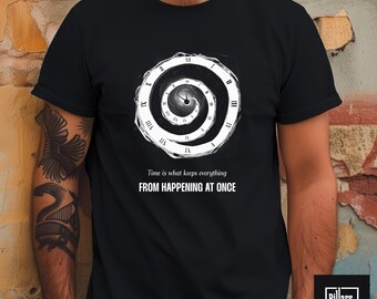Camiseta con espiral de tiempo cósmico y relatividad, camiseta con cita de Einstein, camiseta espacial psicodélica, regalo de física del universo, camiseta de astronomía abstracta y metafísica