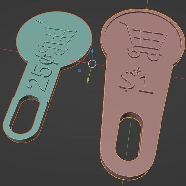 Canadian Shopping Cart Keys; STL files for 3D Printing; Make your own Shopping Cart Keys.