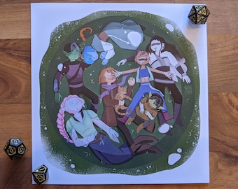 Impresión de cúpula de Caleb Widogast / Papel crítico el poderoso Nein / Acogedor arte DnD