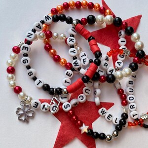 Pulseras de la amistad / Joyería hecha a mano inspirada en el rojo de Taylor Swift / Regalos para amigos y mejores amigas