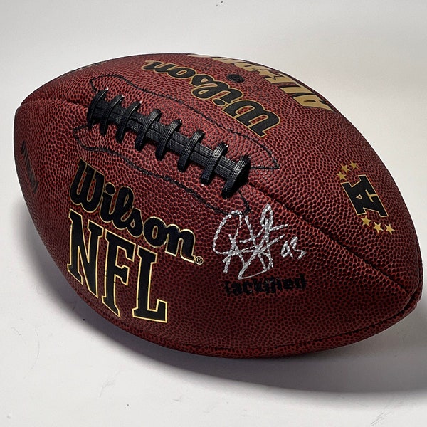 Wilson Jr. Size Football Signed by HOF Troy Polamalu - Pittsburgh Steelers, Silver Inscription, Must-Have NFL Memorabilia