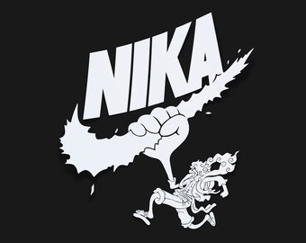 Gear Fifth Nika agarra un rayo // Calcomanía impermeable de 8x8 PULGADAS