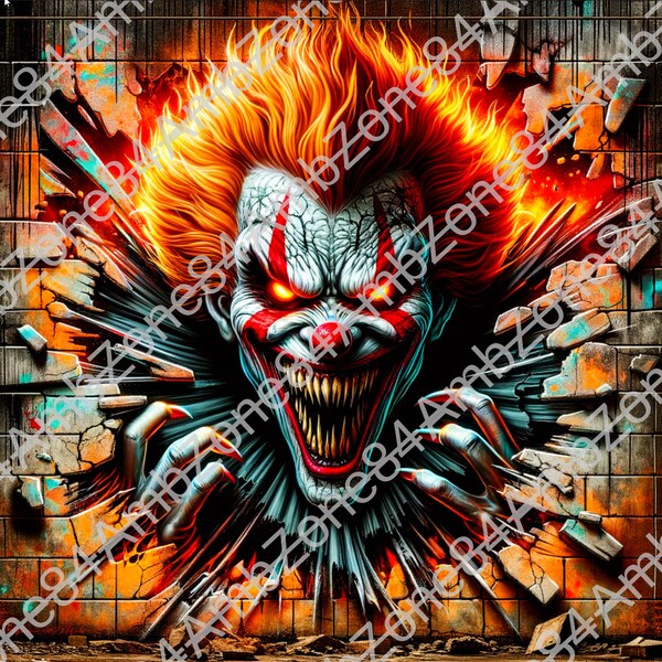 Flash of Terror - Sinister Clownesque Laughter - [Digital drawing and illustration] - 2000x2000 pixels