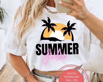 Neon Summer Junkie Png, Summer Vibes Png, Hello Summer Png, Summer Time Png Summer Holiday Png, Retro Summer Aesthetic Summer Beach Babe Png