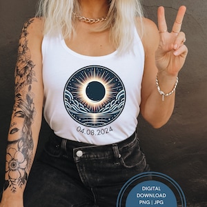 Total Solar Eclipse April 8th 2024, Total Eclipse Png, Solar Eclipse Png, Sublimation Design, Digital Download