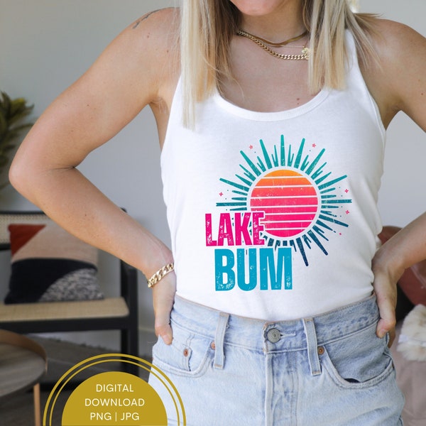 Distressed Neon Retro Lake Bum Png, Summer Vibes Png, Summer Time Png Summer Holiday Png, Retro Pink Lake Bum Sublimation Designs, Girly Png