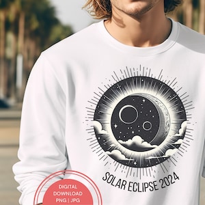 Total Solar Eclipse April 8th 2024, Total Eclipse Png, Solar Eclipse Png, Sublimation Design, Digital Download