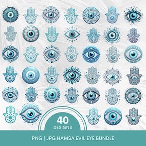 40 Blue Evil Eye Protection Png Bundle Hamsa Hand Png Bundle Hand of Fatima Turkish Eye Hamsa Monogram, Evil Eye Sublimations, Clip Art