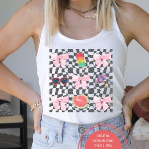 Distressed Retro Coquette Summer Png, Summer Vibes Png, Pink Bow png, Beach Png, Soft Girl Era Png, Sublimation Design, Digital Download