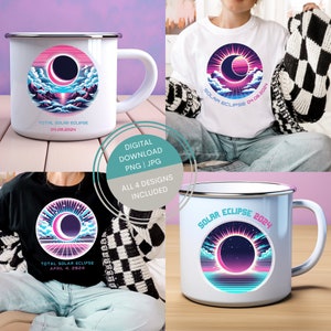 Total Solar Eclipse April 8th 2024, Total Eclipse Png, Solar Eclipse Png, Sublimation Design, Png Bundle, Path of Totality, Digital Download