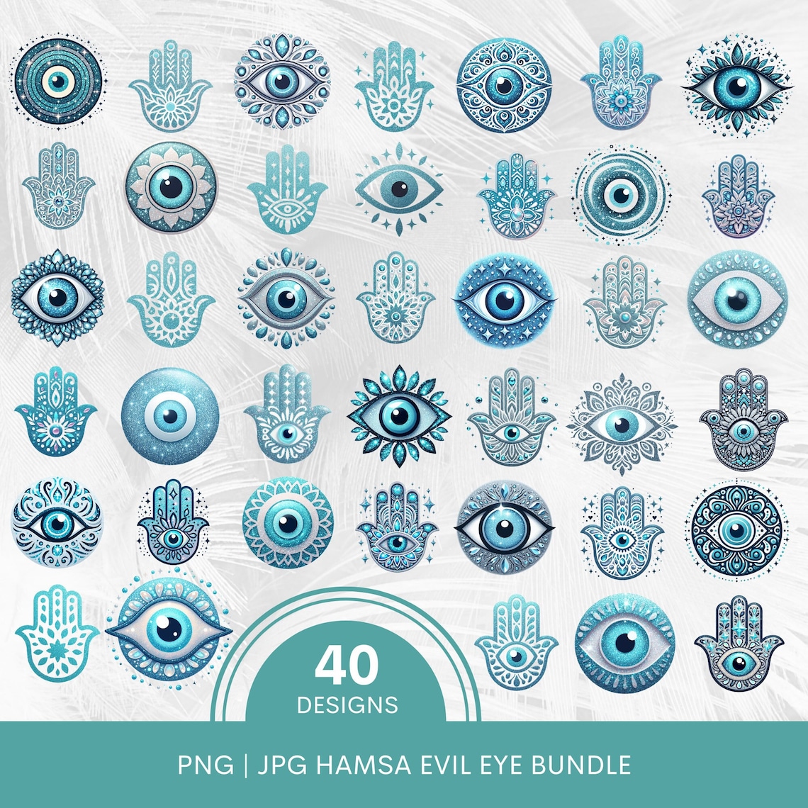 40 Blue Evil Eye Protection Png Bundle Hamsa Hand Png Bundle Hand of ...