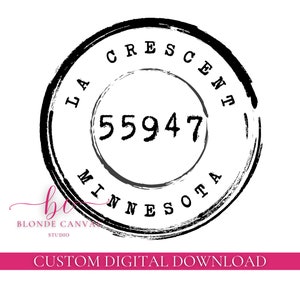 Sello de matasellos personalizado PNG & SVG / Imagen de código postal personalizada / Imagen personalizada de ciudad/estado / Descarga digital