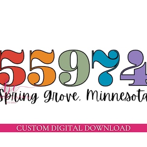 Custom Zip Code PNG & SVG | Custom Zip Code Image | Custom City/State Image | Digital Download