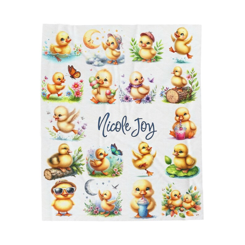Personalized Duckling Blanket for Children, Babies, Kids, and Toddlers, Custom Duck Plush Throw ...
