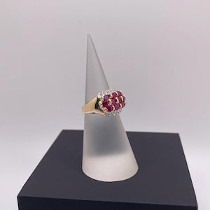 14k yellow gold ruby ring with diamonds